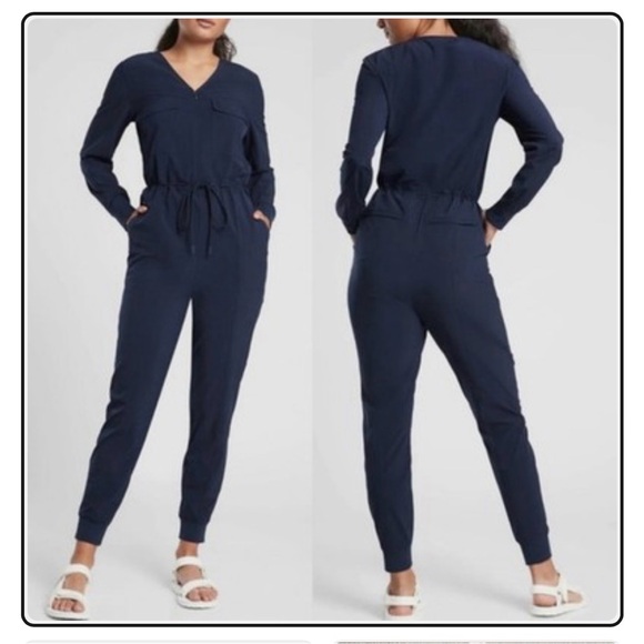 Athleta Deep Blue Women's Jumpsuit - Picture 7 of 7